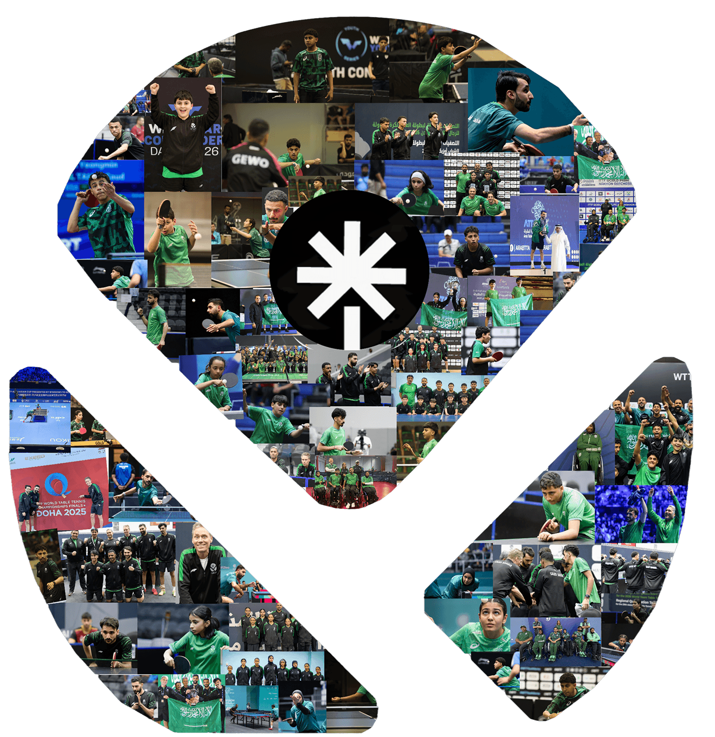 Saudi table tennis players collage